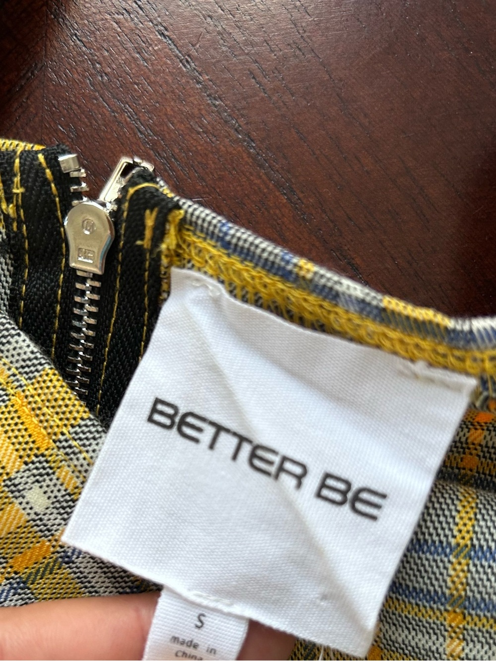 Better Be Yellow and Blue Plaid Crop Top size S - Picture 4 of 5